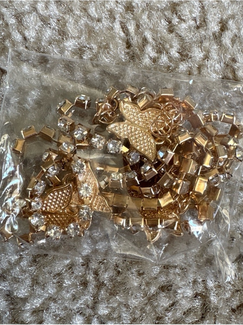 Gold Butterfly Rhinestone Waist Chain - Picture 2 of 2